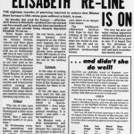 July 1976 – Elisabeth to get a Sixth Campaign